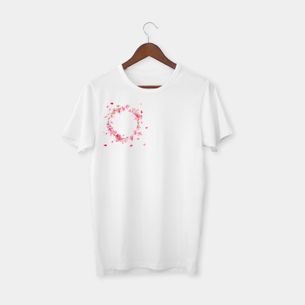 CherryWreath Çiçekli Beyaz T-shirt
