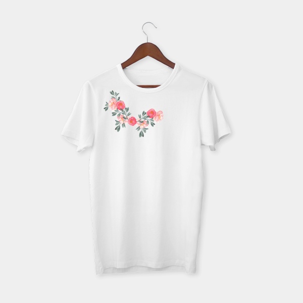 Sheila Çiçekli Beyaz T-shirt