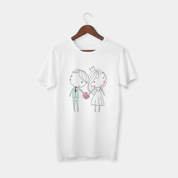 El Ele Ömür Boyu Evlilik Beyaz T-shirt